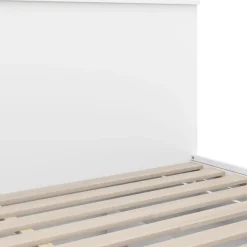 Bett Holz MARGARET mit Stauraum und Schubladen 180 x 200 cm weiss