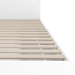 Bett Holz MARGARET mit Stauraum und Schubladen 180 x 200 cm weiss