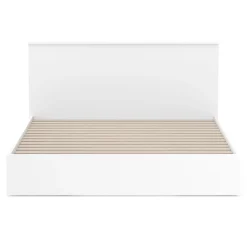 Bett Holz MARGARET mit Stauraum und Schubladen 160 x 200 cm weiss