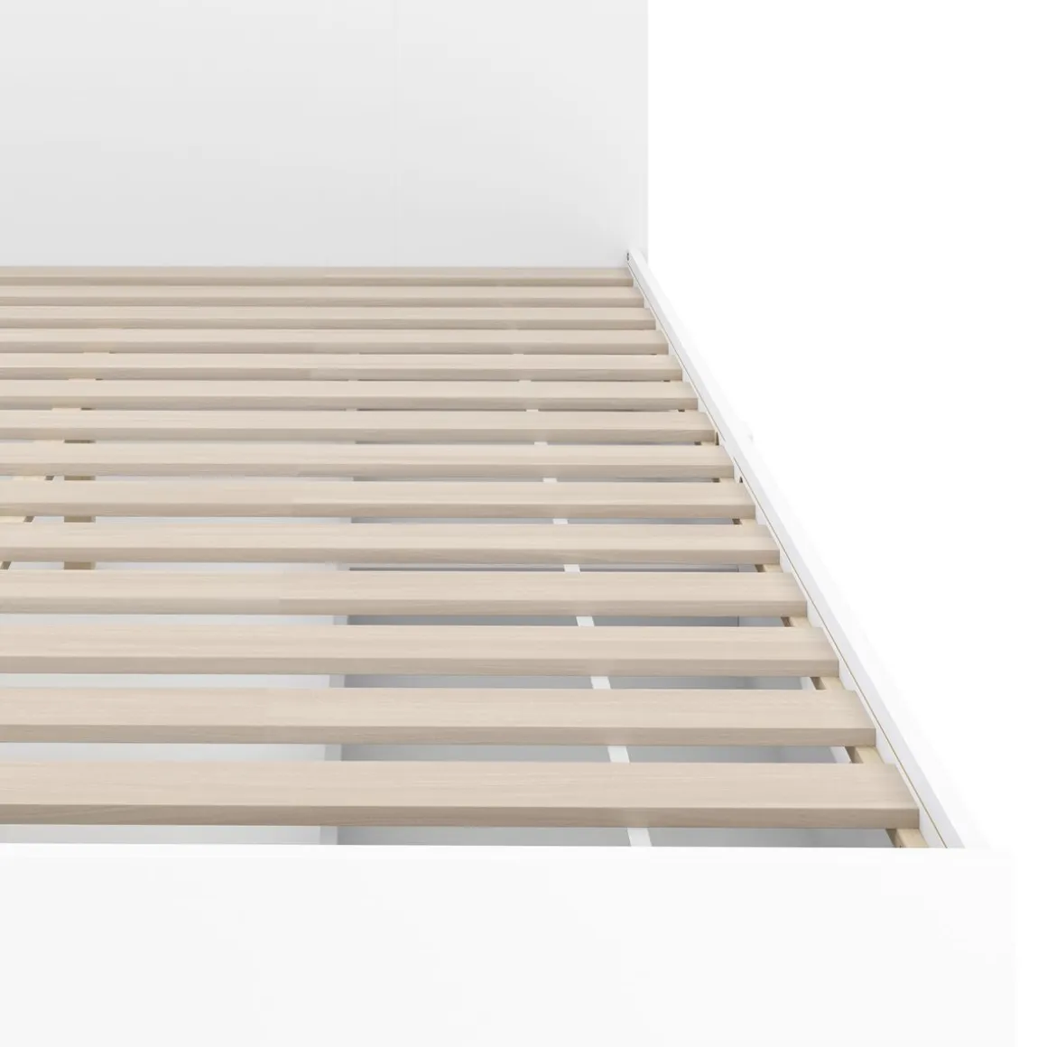 Bett Holz MARGARET mit Stauraum und Schubladen 160 x 200 cm weiss