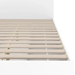 Bett Holz MARGARET mit Stauraum und Schubladen 140 x 200 cm weiss