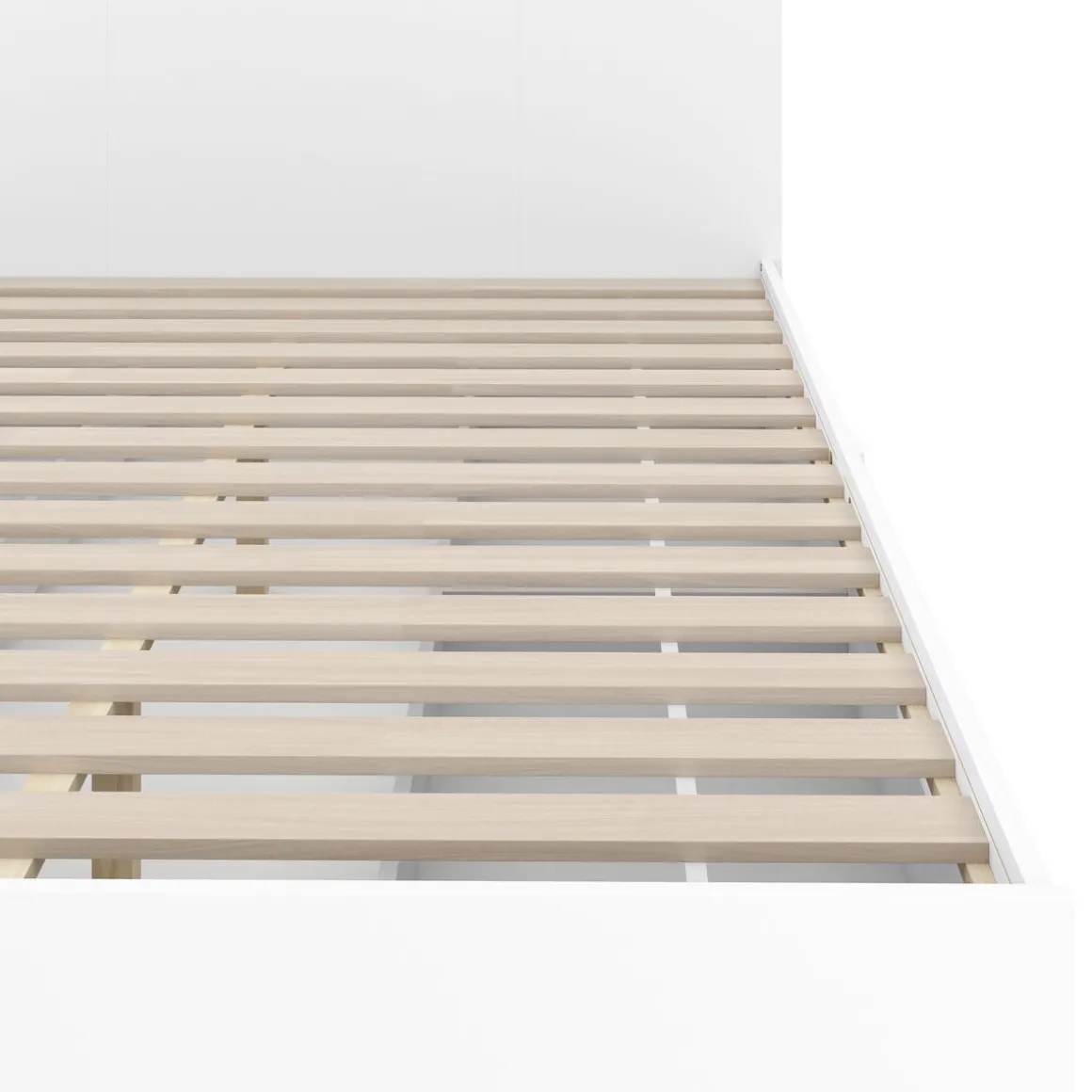 Bett Holz MARGARET mit Stauraum und Schubladen 140 x 200 cm weiss