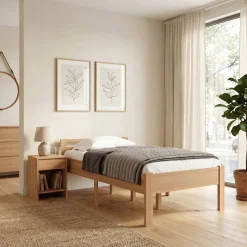 Bett Holz SHERWOOD 120 x 200 cm natur