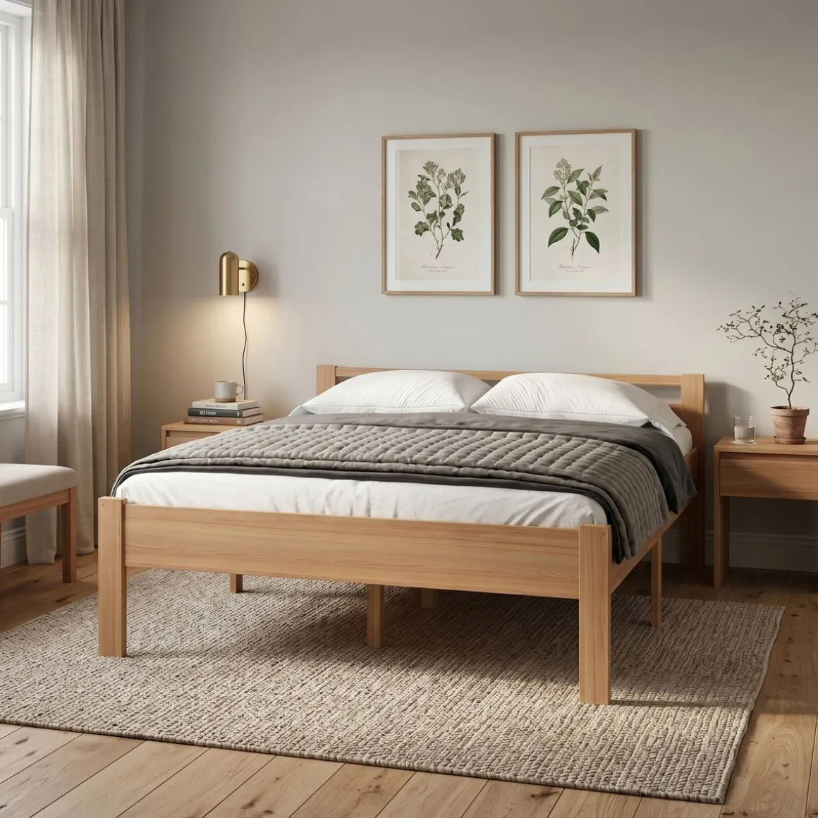Bett Holz SHERWOOD 180 x 200 cm natur