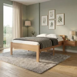Bett Holz SHERWOOD 140 x 200 cm natur