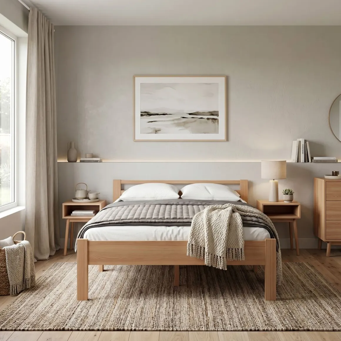 Bett Holz SHERWOOD 160 x 200 cm natur