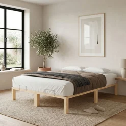 Bett Holz WEYBURN 160 x 200 cm natur