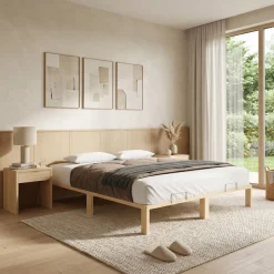 Bett Holz WEYBURN 200 x 200 cm natur