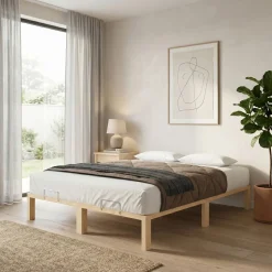 Bett Holz WEYBURN 180 x 200 cm natur