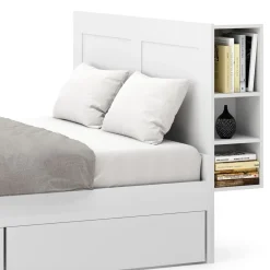 Bettkopfteil mit Stauraum 160 cm weiss
