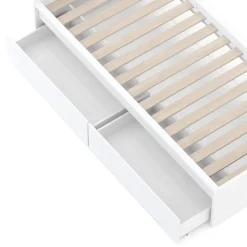 Bett mit 2 Schubladen RIGI 90 x 200 cm weiss