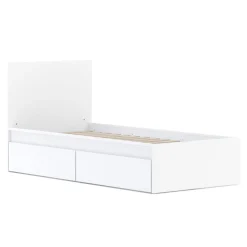 Bett mit 2 Schubladen RIGI 90 x 200 cm weiss