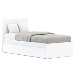 Bett mit 2 Schubladen RIGI 90 x 200 cm weiss
