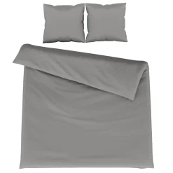 Bettwäsche 3-teilig 65 x 65 cm + 200 x 210 cm anthrazit