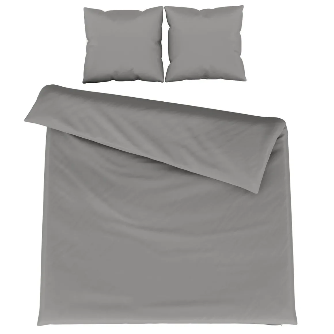 Bettwäsche 3-teilig 65 x 65 cm + 200 x 210 cm anthrazit
