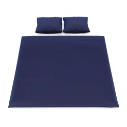 Bettwäsche 3-teilig 65 x 65 cm + 200 x 210 cm dunkelblau
