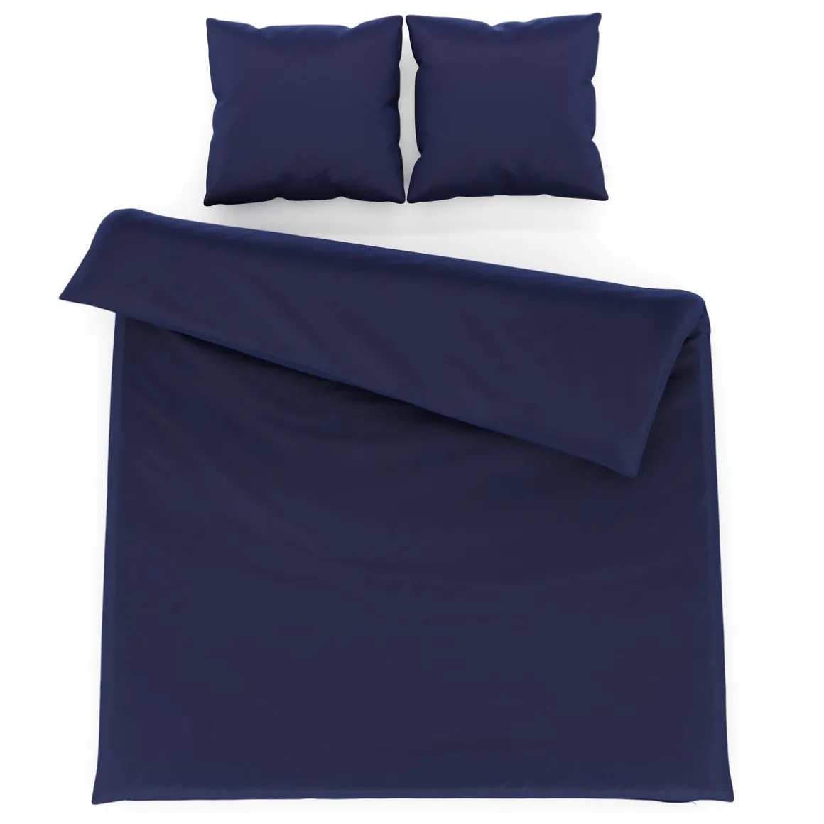 Bettwäsche 3-teilig 65 x 65 cm + 200 x 210 cm dunkelblau