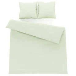 Bettwäsche 3-teilig 65 x 65 cm + 200 x 210 cm lindengrün