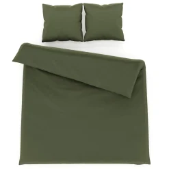 Bettwäsche 3-teilig 65 x 65 cm + 200 x 210 cm olive