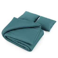 Bettwäsche 3-teilig 65 x 65 cm + 200 x 210 cm petrol