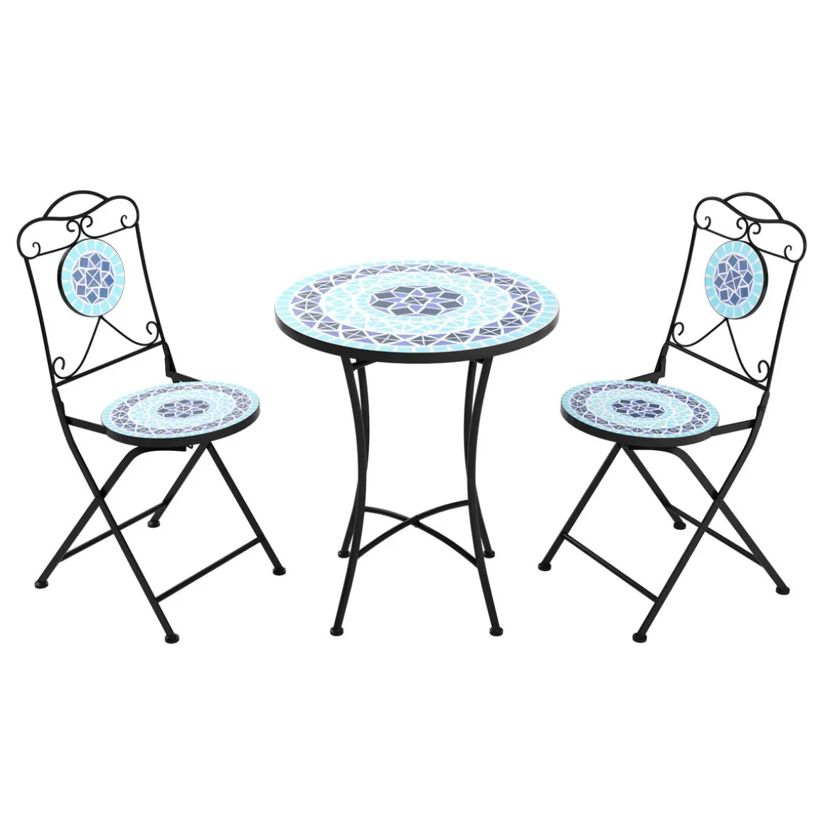 Bistroset MOSAIK 3-teilig blau