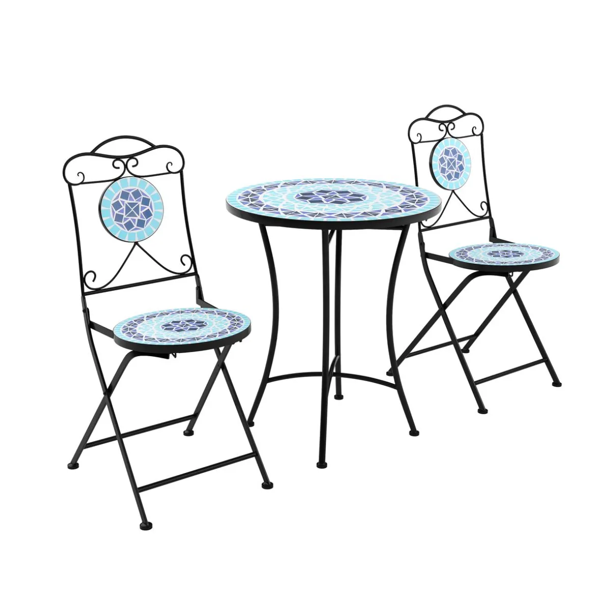 Bistroset MOSAIK 3-teilig blau