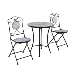 Bistroset MOSAIK 3-teilig Perle blau/grau
