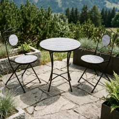 Bistroset MOSAIK 3-teilig Perle blau/grau