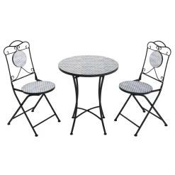 Bistroset MOSAIK 3-teilig Perle blau/grau