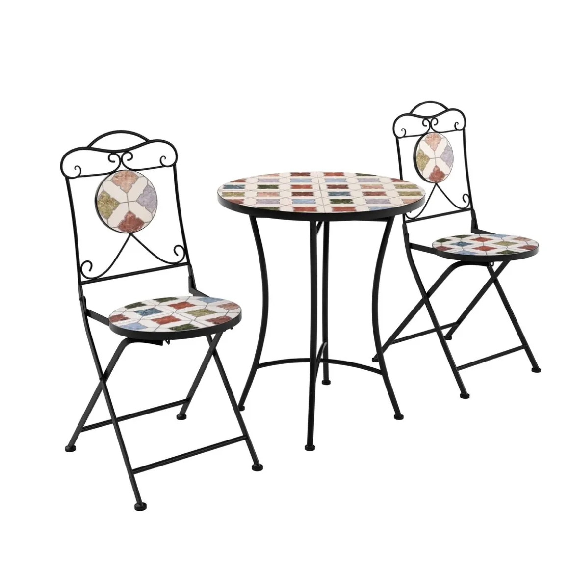 Bistroset MOSAIK 3-teilig Quadrate bunt