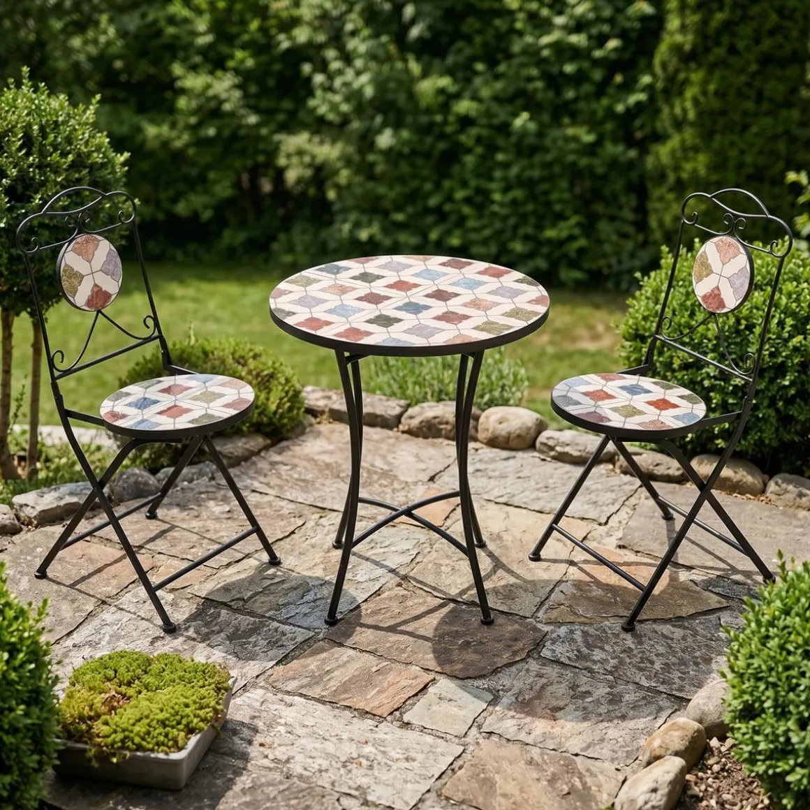 Bistroset MOSAIK 3-teilig Quadrate bunt