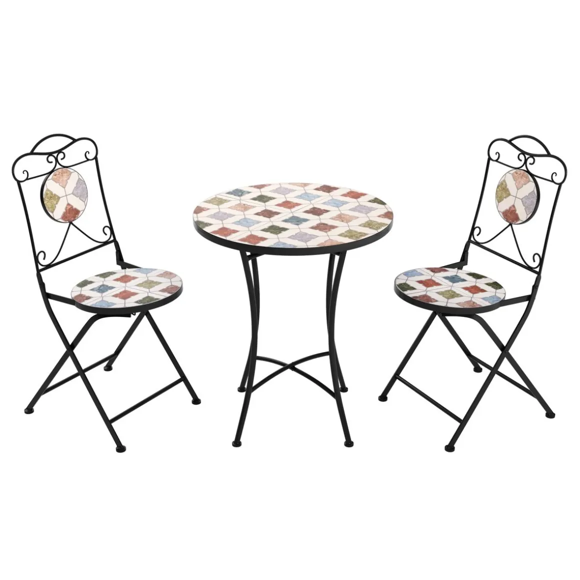 Bistroset MOSAIK 3-teilig Quadrate bunt