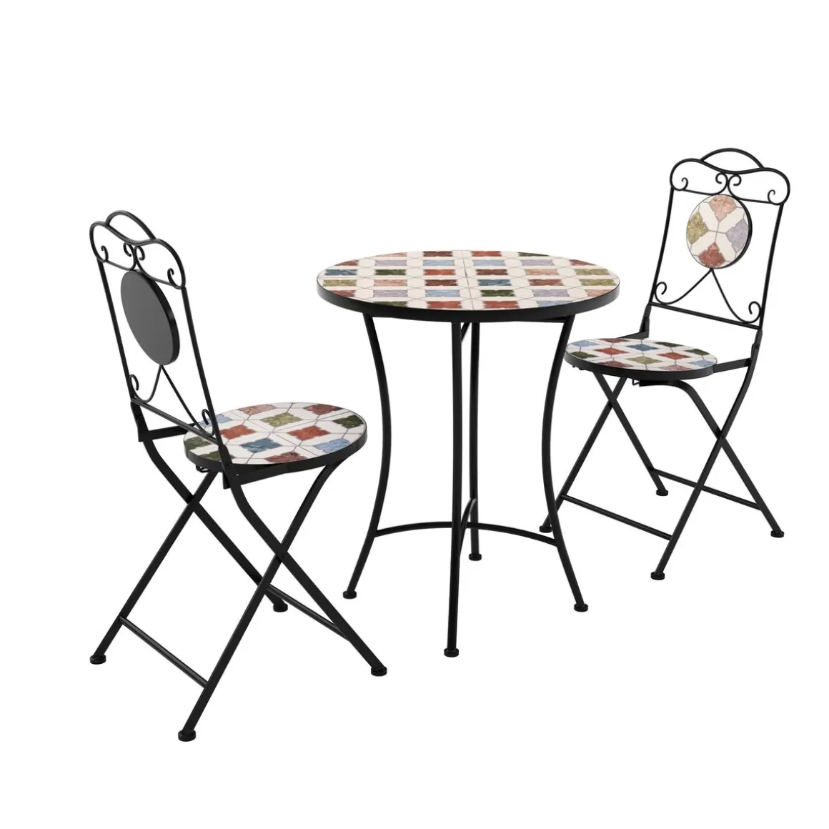 Bistroset MOSAIK 3-teilig Quadrate bunt