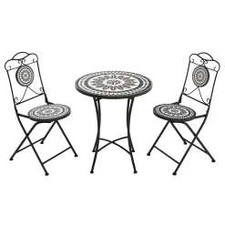 Bistroset MOSAIK 3-teilig schwarz/weiss