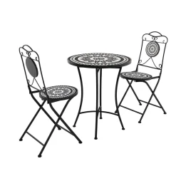 Bistroset MOSAIK 3-teilig schwarz/weiss