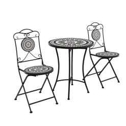 Bistroset MOSAIK 3-teilig schwarz/weiss