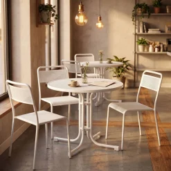 Bistrotisch Gartentisch RICO klappbar rund 80 x 70 cm weiss