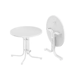 Bistrotisch Gartentisch RICO klappbar rund 80 x 70 cm weiss