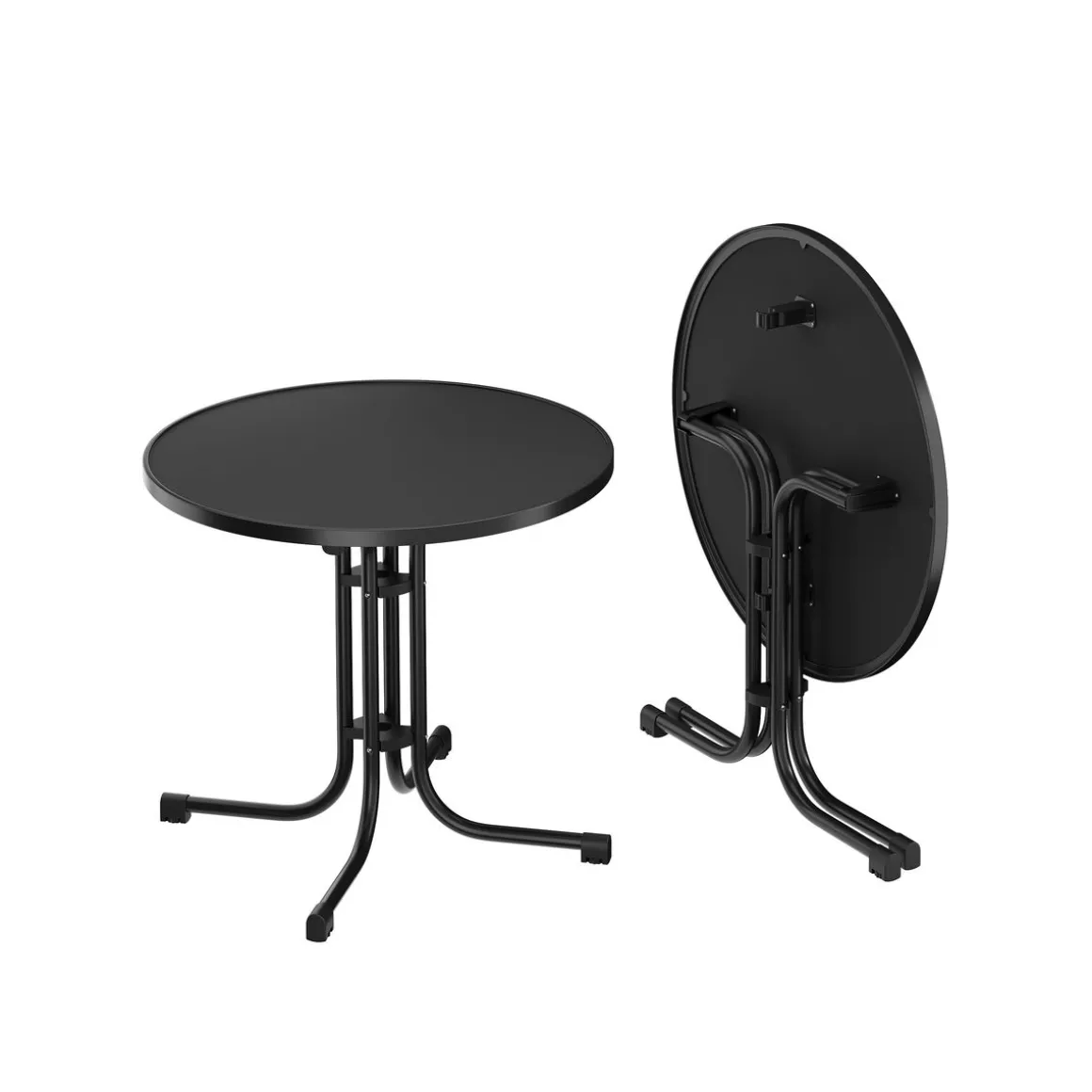 Bistrotisch Gartentisch RICO klappbar rund 80 x 70 cm schwarz