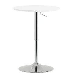 Bistrotisch Stehtisch ENZO rund 60 x 56 - 78 cm weiss/silber
