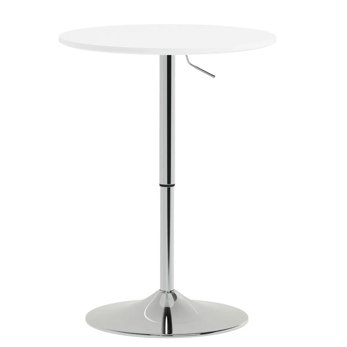 Bistrotisch Stehtisch ENZO rund 60 x 56 - 78 cm weiss/silber