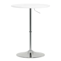 Bistrotisch Stehtisch ENZO rund 60 x 56 - 78 cm weiss/silber
