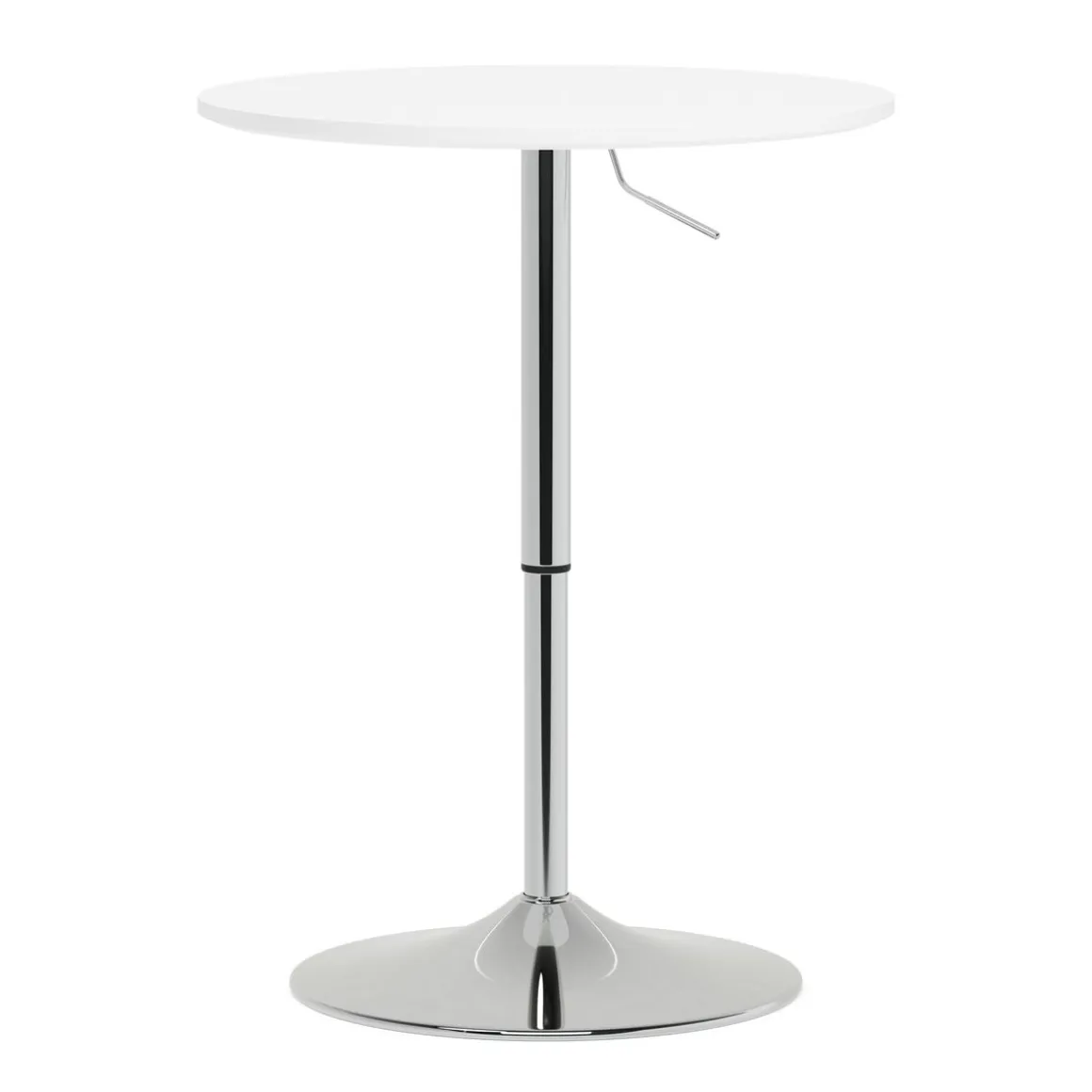 Bistrotisch Stehtisch ENZO rund 60 x 56 - 78 cm weiss/silber