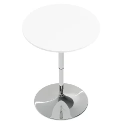 Bistrotisch Stehtisch ENZO rund 60 x 56 - 78 cm weiss/silber
