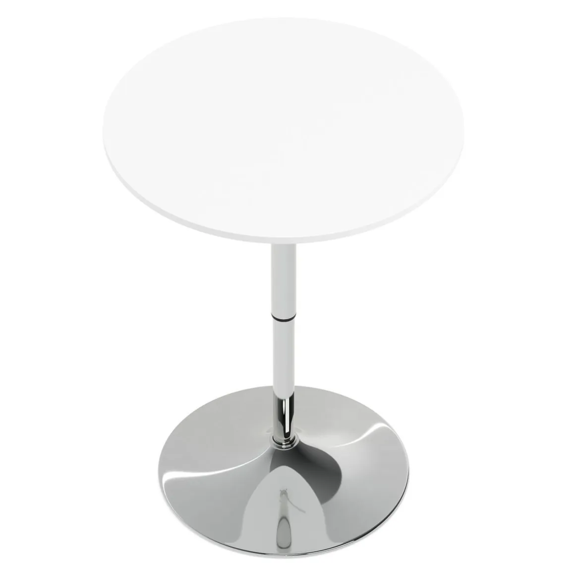 Bistrotisch Stehtisch ENZO rund 60 x 56 - 78 cm weiss/silber