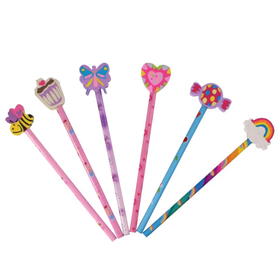 Bleistift mit Radiergummi 6er Set