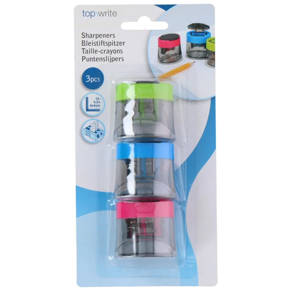 Bleistiftspitzer Set 4.5 x 4 cm 3-teilig
