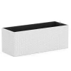 Blumenkiste Rattan mit Bewässerungssystem 50 x 19 x 19 cm 2er Set weiss