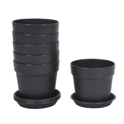 Blumentopf 16.5 cm 6er Set schwarz