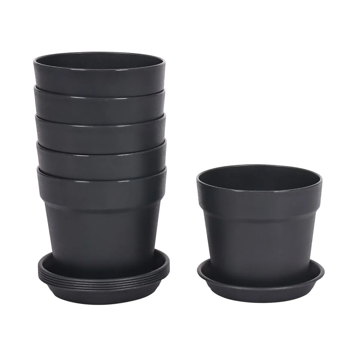 Blumentopf 16.5 cm 6er Set schwarz
